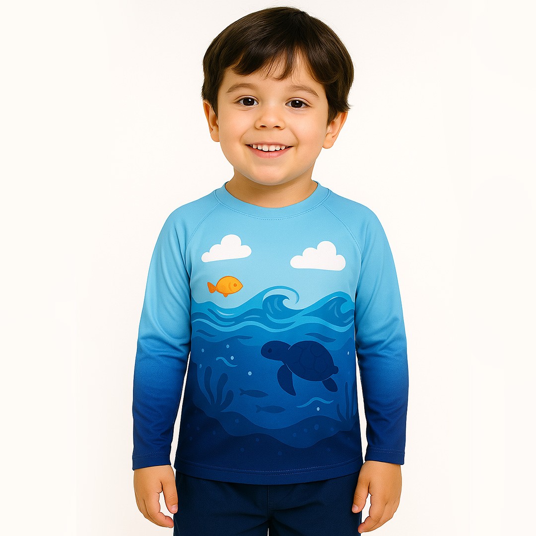 Camiseta UV Infantil Personalizada Manga Longa