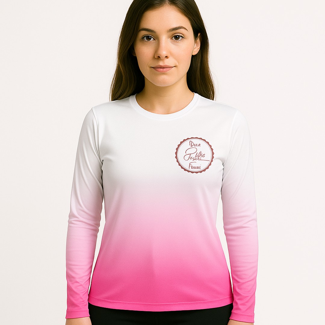 Camiseta UV Feminina Personalizada Manga Longa