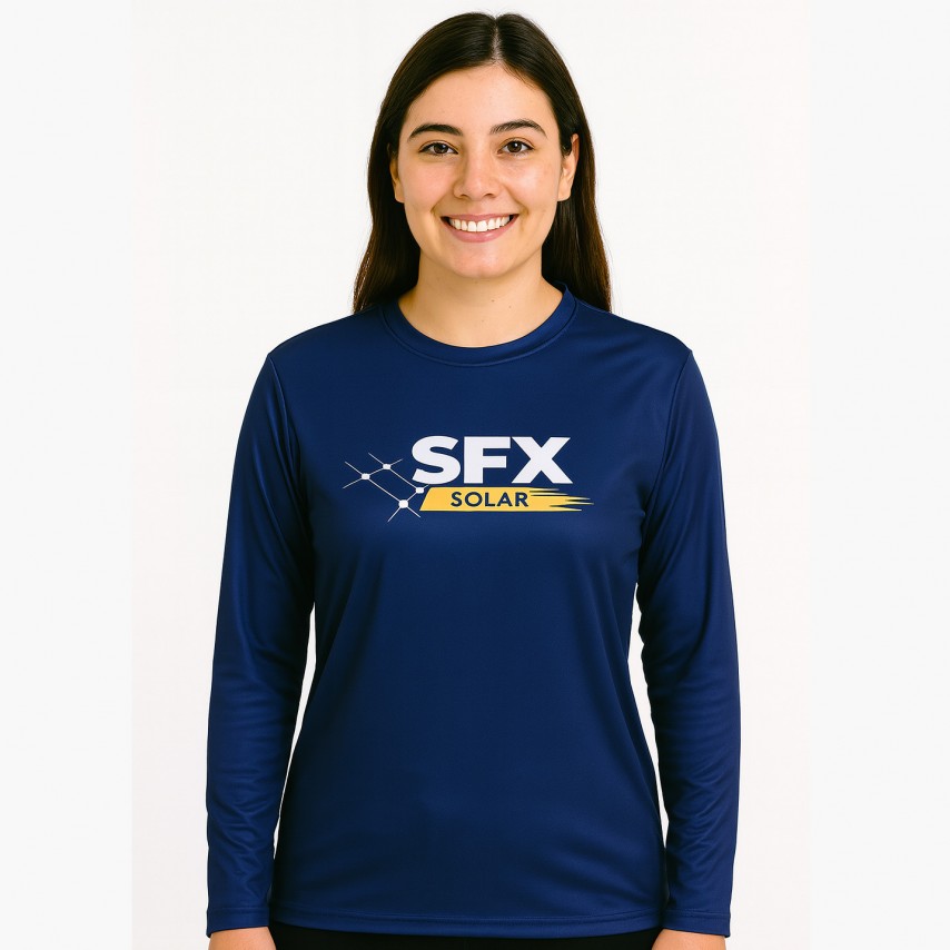 Camiseta UV Feminina Personalizada Manga Longa
